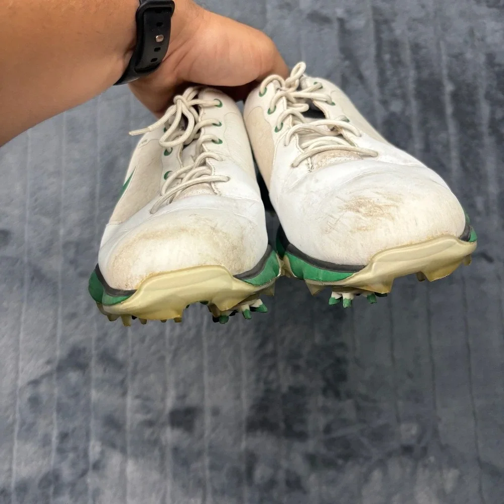 Nike Lunar Control 2 White Venom Green Golf Shoes Spikes 628574-105 Mens 9